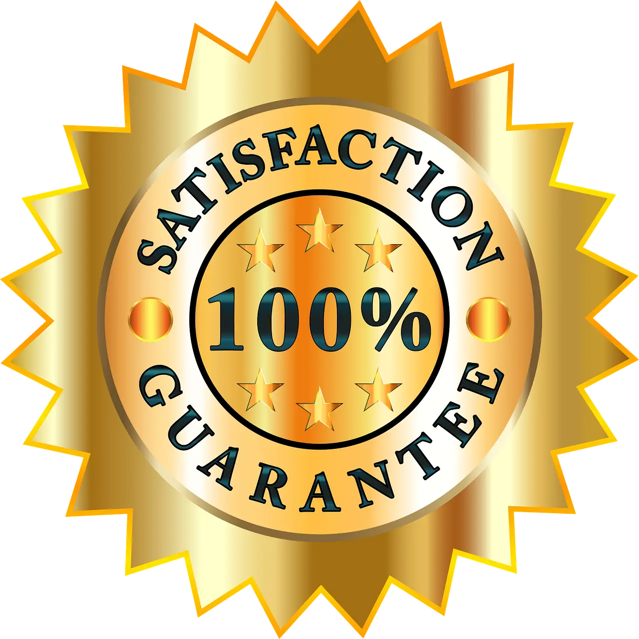 100% Satisfaction Guarantee gold seal